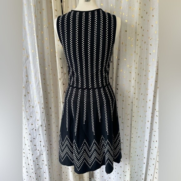 Eliza J. Stippled Jacquard Dots Fit Flare Sleeveless Sweater Knit Dress Size PS - Picture 5 of 6